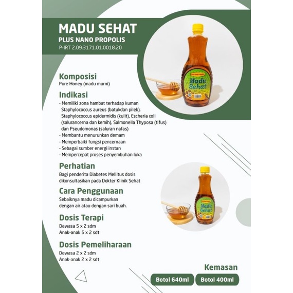 

MADU SEHAT PLUS NANO PROPOLIS