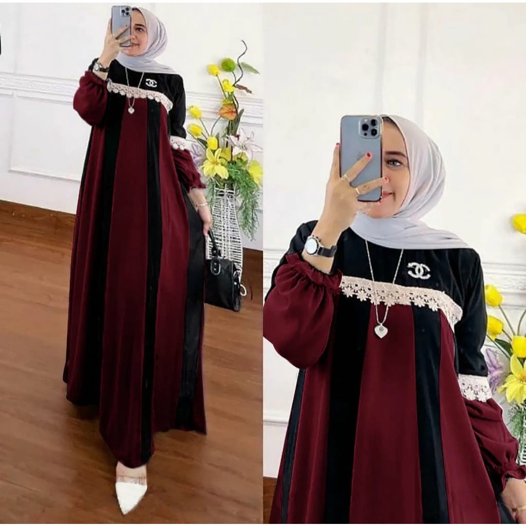 Baju Wanita Gamis Ceruty Babydoll Dress Kondangan Baju Wanita Jumbo Alyssa Dress Gamis Kekinian Dress Muslim