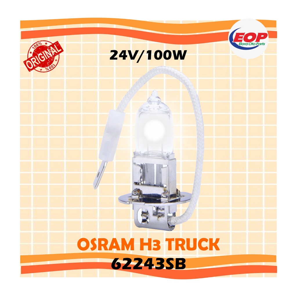 Osram Lampu Mobil Truck H3 Super Bright 62243SB PK22s 24V 100W