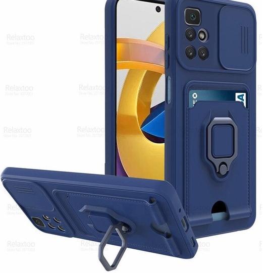 (TREN TERBARU) Case Poco M4 Pro 4G Card Slot Slide Camera Ringstand