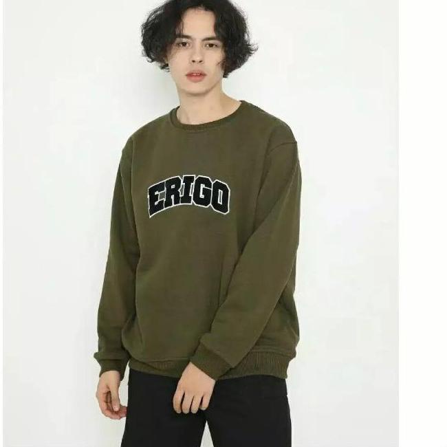 Harga Promo 5.5~ TERMURAH HOODIE ERIGO / Jaket Sweater Pria-Jaket Distro-Hoodie Crewenk ERIGO Hijau