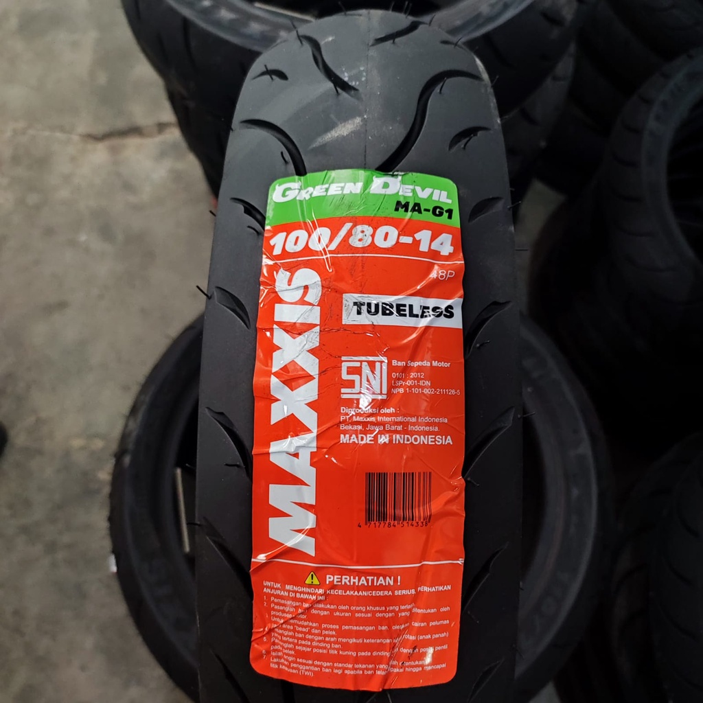 Ban motor matic Maxxis Green Devil MA G1 100 80 14 mio beat vario tubeless