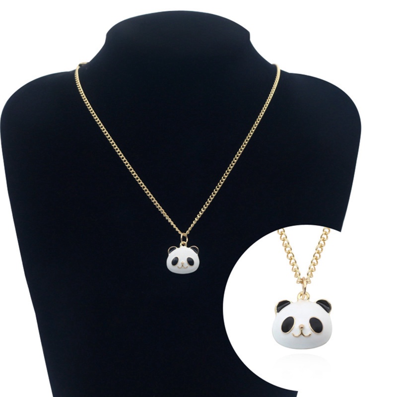 Fancyqube Kalung Liontin Panda Kristal Bening Untuk Wanita