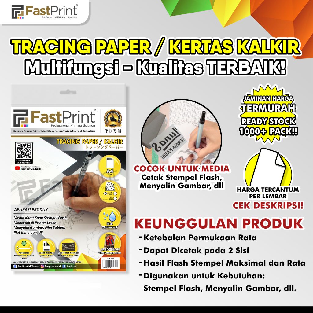 Kertas Kalkir A4 Tracing Paper 73 Gram Transparan Putih Tebal