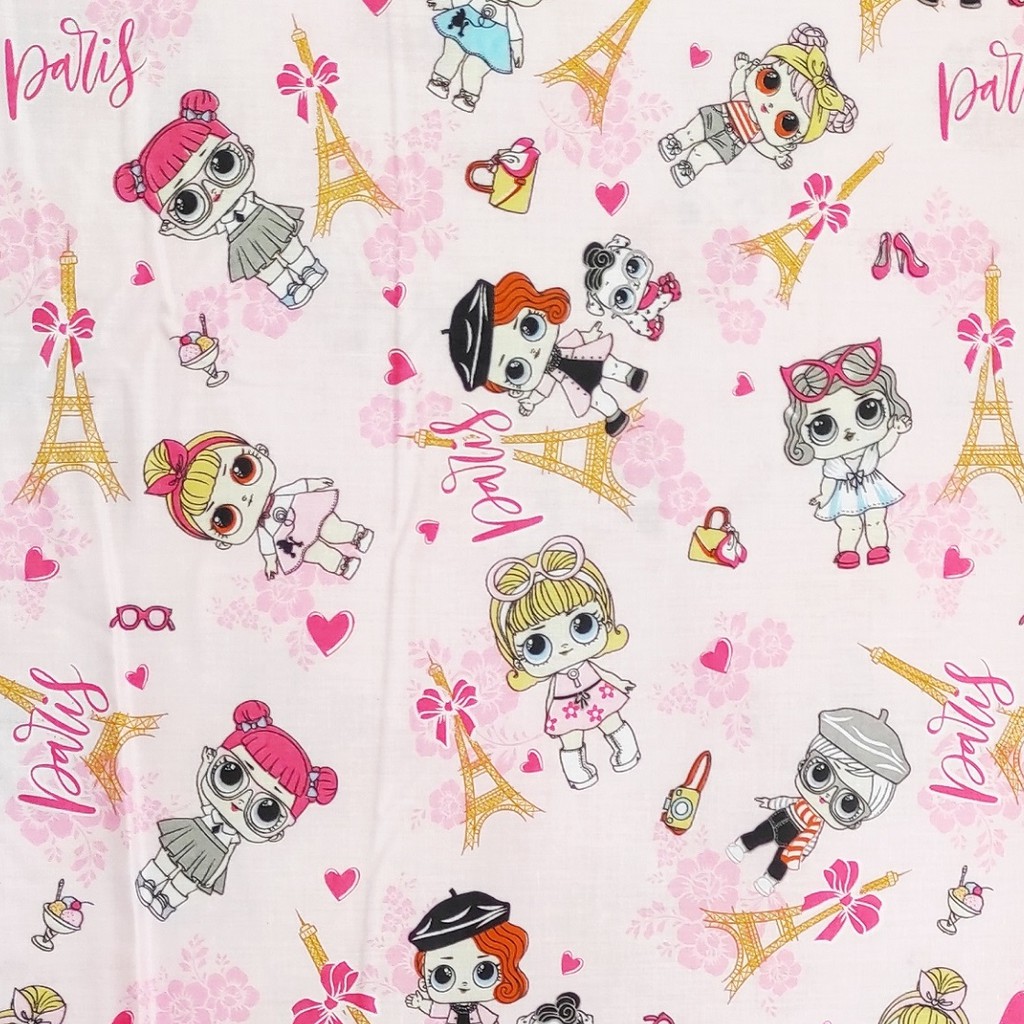 KONICO kain Katun sprei Meteran motif Karakter Paris lo