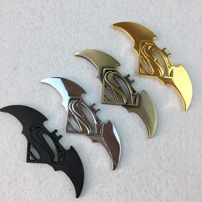 1x Stiker Lencana Emblem Logo Batman Superman Logam untuk Mobil Universal