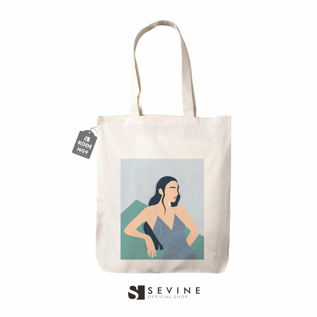 Sevine Totebag Tas Wanita Tote Bag Resleting Custom Nordic Girly - NG