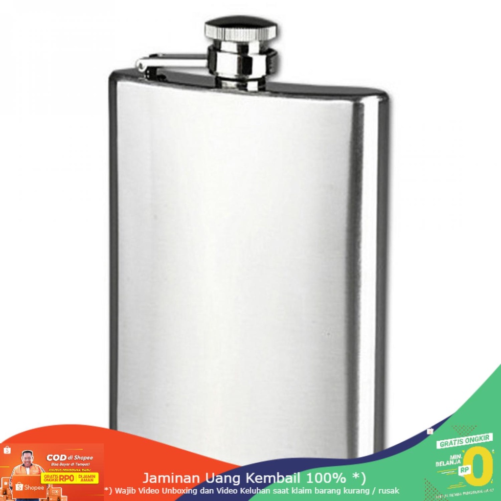 (BISA COD) RVOSTR  Botol Minum Wine Flask Bentuk Kotak 8oz - MS351