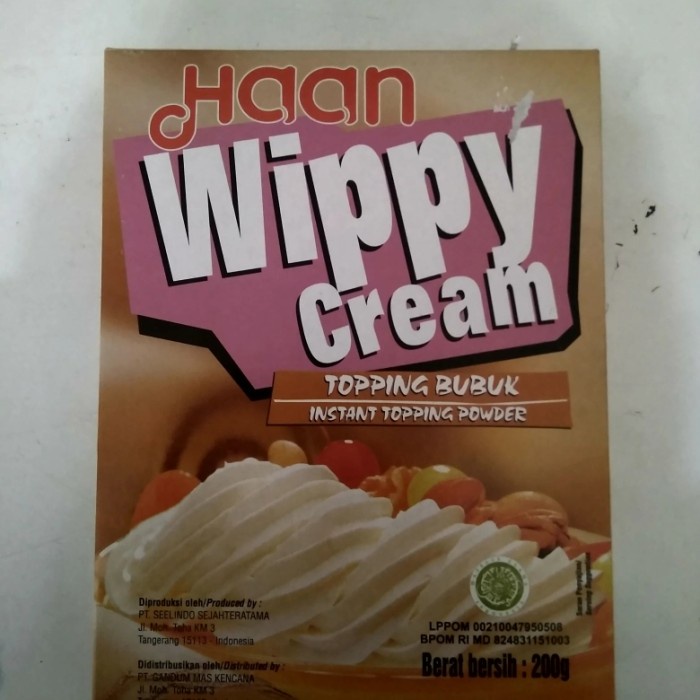 

Krim- Whipping Cream Bubuk Haan 250Gr Wippy Cream -Krim.