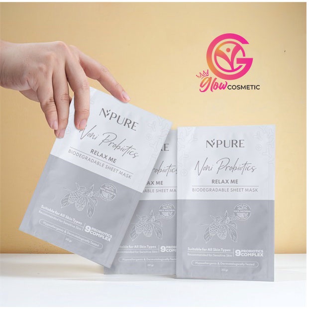 NPURE NONI PROBIOTICS RELAX ME BIODEGRADABLE SHEET MASK 20GR -GC