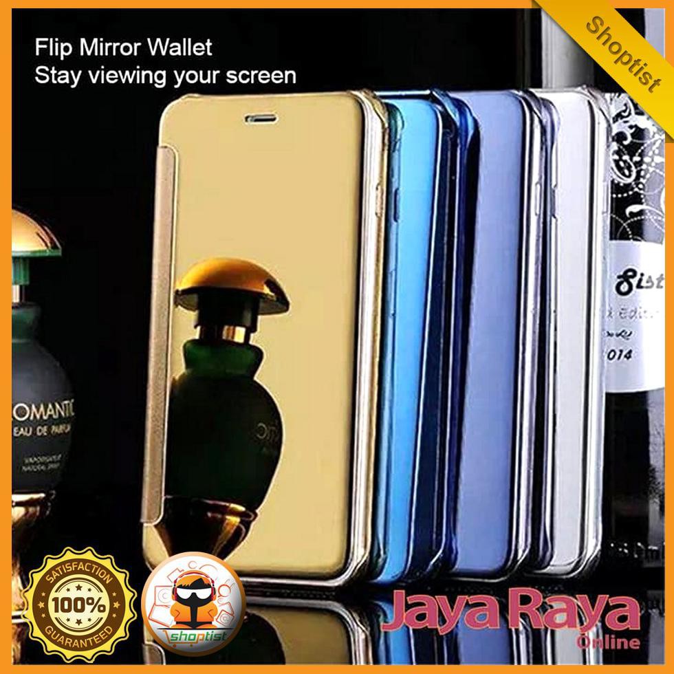 Flip Mirror Clear View Case Oppo R11 2017 Casing Hardcase Cover R-11 - Perak SPTA554