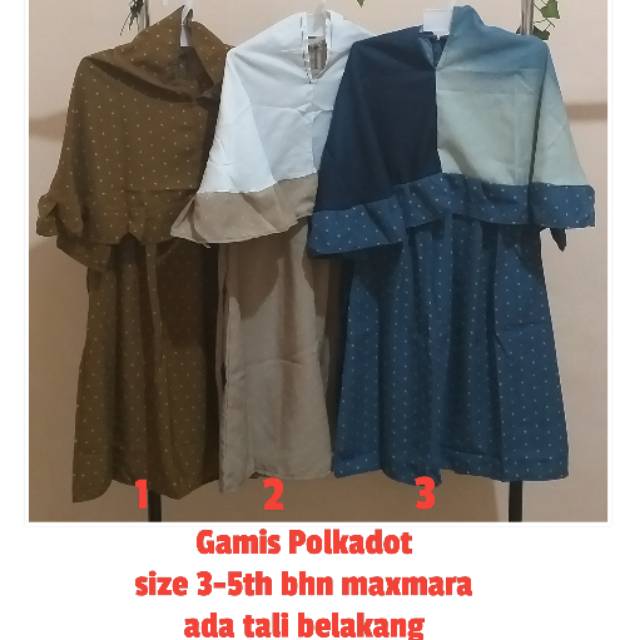 Gamis anak polkadot