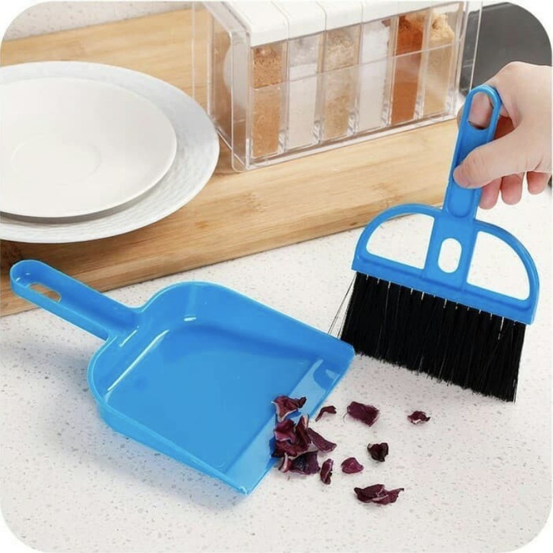 ♫ Megata ♫ A006 Mini Dustpan Set Sapu Mini Pengki Serokan Mini Nyapu Karpet Mobil Pembersih Meja