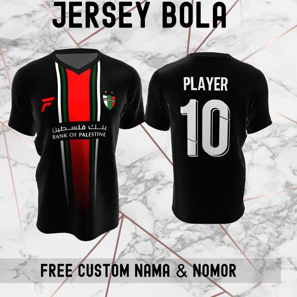 Tidak Diragukan.. Jersey Palestina Timnas Negara Bola Baju Kaos Custom Nama dan Nomor Punggung - 173