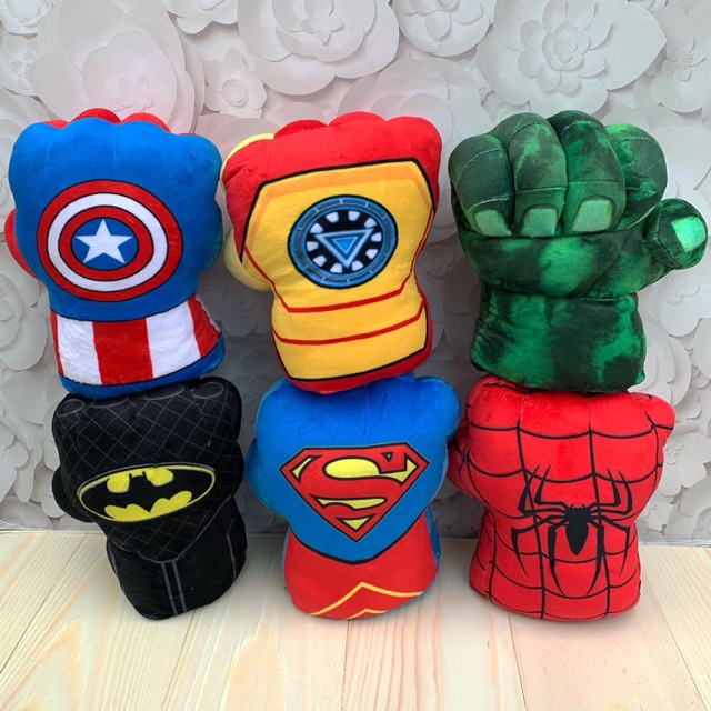 Boneka Superhero Boxing Gloves Marvel Ironman  Hulk Batman Spiderman Captain Tinju Sarung Tangan BQ