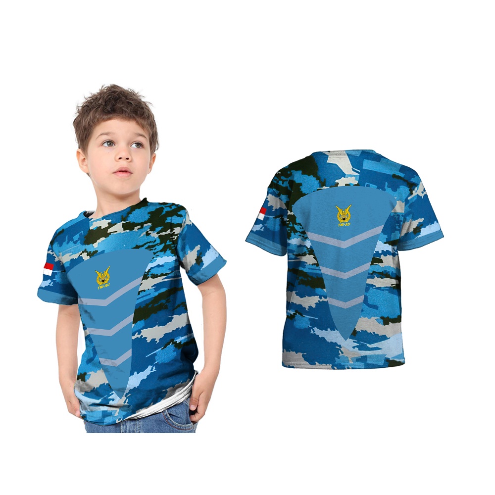 TiniShop || Kaos TNI AU Anak / Baju Kaos TNI AU Murah / Kaos Printing TNI AU Anak