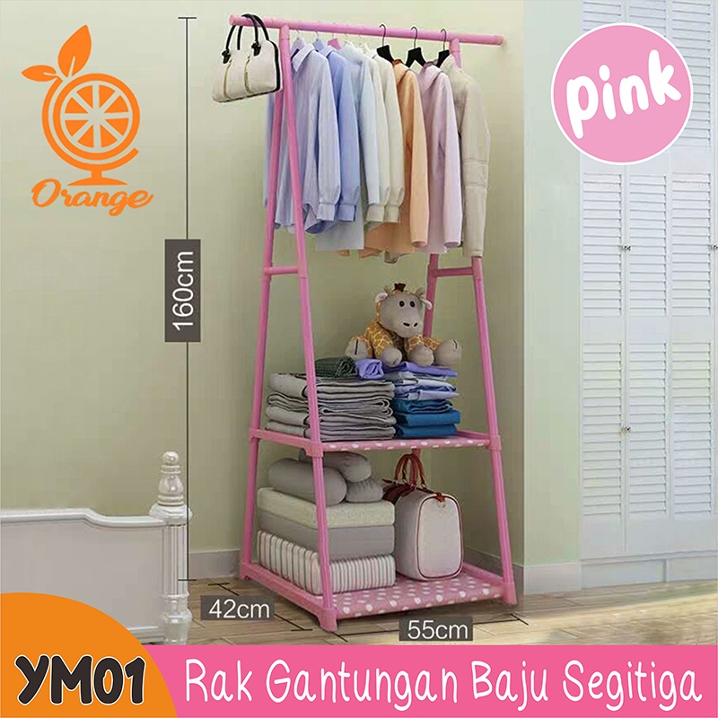 Triangle Stand Hanger Baju Rak Buku Pakaian Rak Penyimpanan Serbaguna YM01