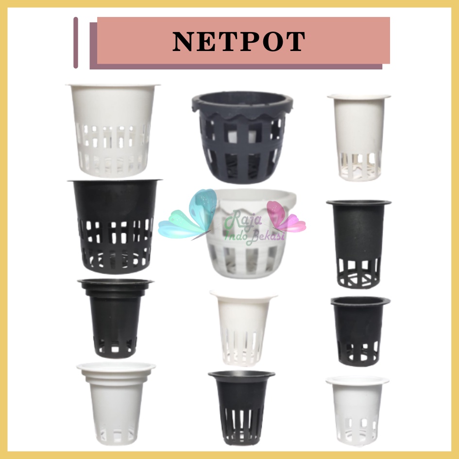 Netpot 5 7 6 8 10 Hitam Putih Netpot Hidroponik 5cm 6cm 7cm Netpot Besar 10cm Hitam Putih - Netpot /pot Hitam multi tinggi 6 cm diameter 4.5 cm hingga 6.4 cm