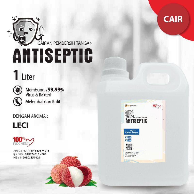 Handsanitizer cair putih aroma buah kemasan jurigen 1 liter