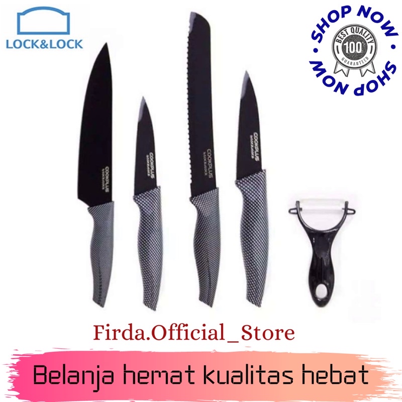 PISAU SET / KNIFE SET BLACK LOCK &amp; LOCK ISI 5 Pisau LOCK N LOCK