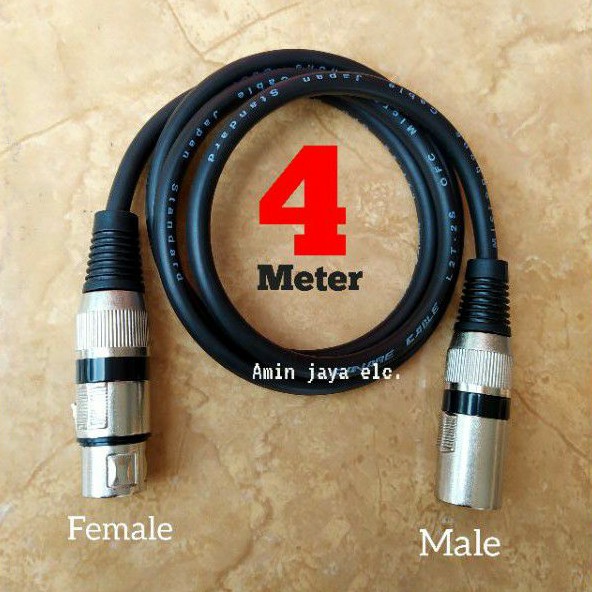 Jack xlr male to female kabel canare panjang 4 meter