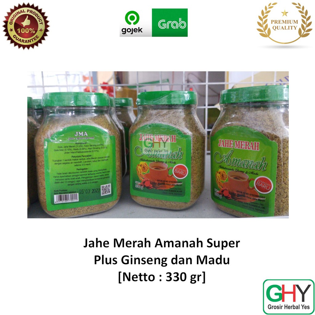 

Jahe Merah AMH Super 330 gram - Minuman Herbal Jahe Merah Amanah