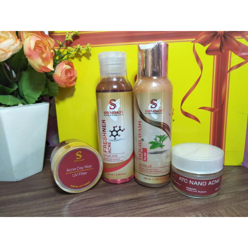 Shineskin Whitening Acne 100% ampuh membersihkan acne wajah jadi glowing