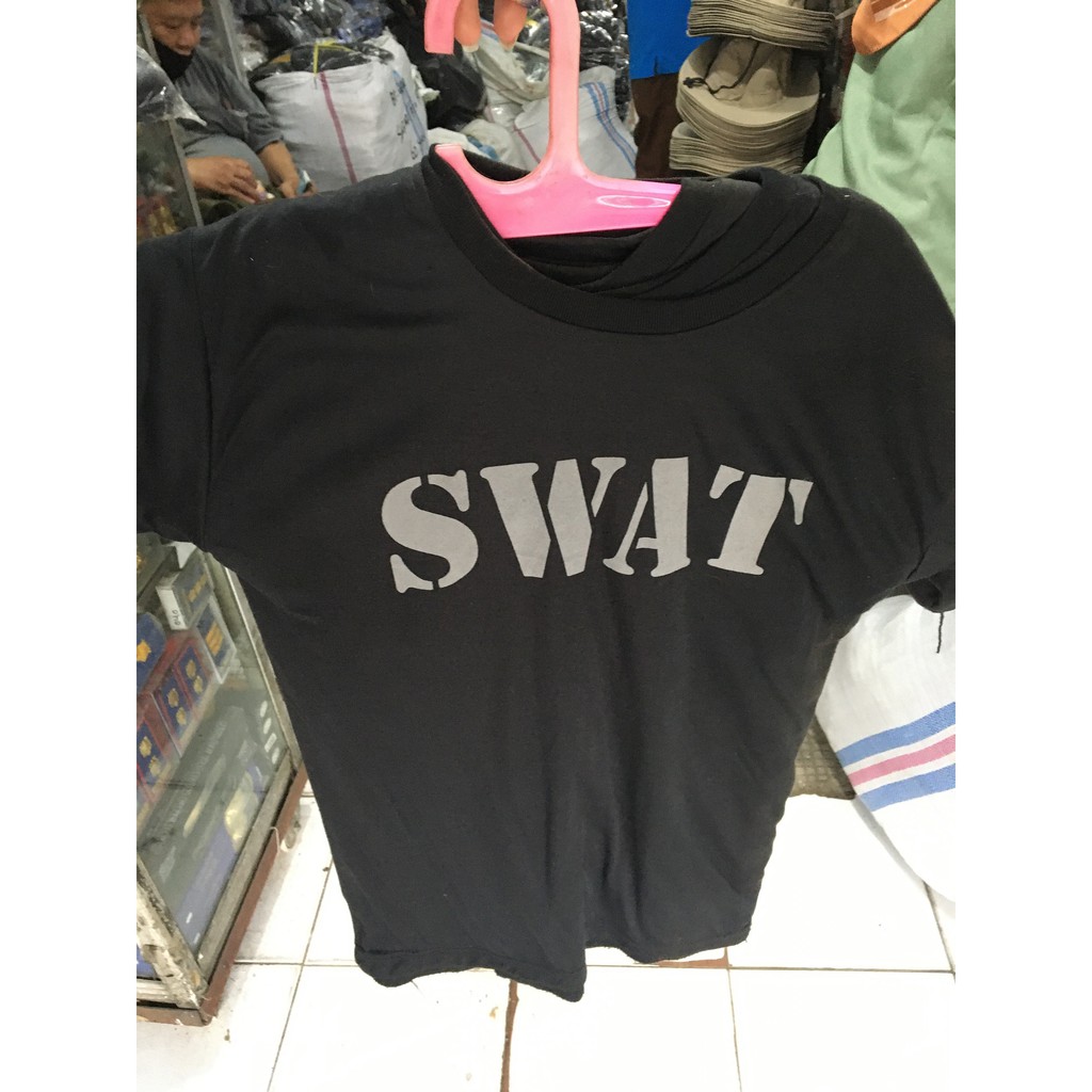 Kaos SWAT | Kaos Hitam Lengan Pendek