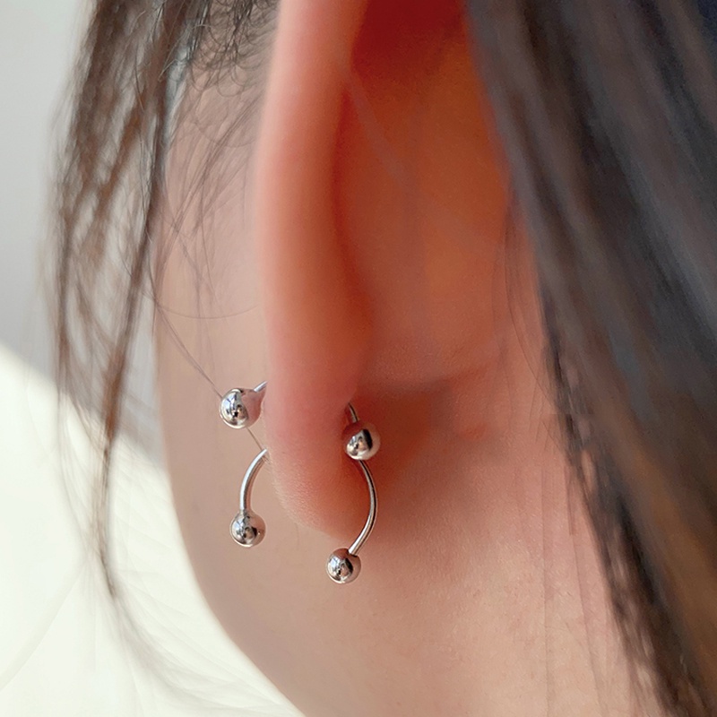 1 Pc Anting Bahan Titanium Steel Gaya Korea Untuk Wanita