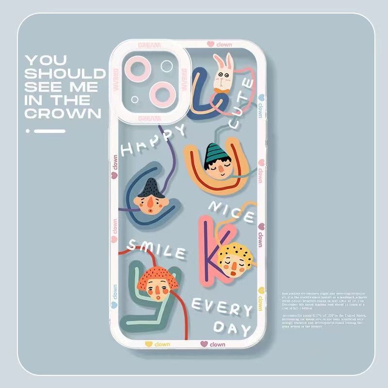 Case Desain Lucu Warna Biru Untuk Iphone 14 13 Pro Max 12 11 XS XR X 8 7 6 6s Plus SE2020