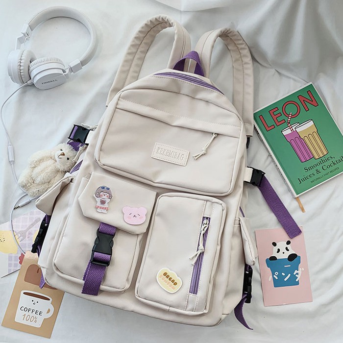 6690 TAS 3Front Pocket Backpack RANSEL CEWEK WANITA WOMAN IMPORT JAKARTA
