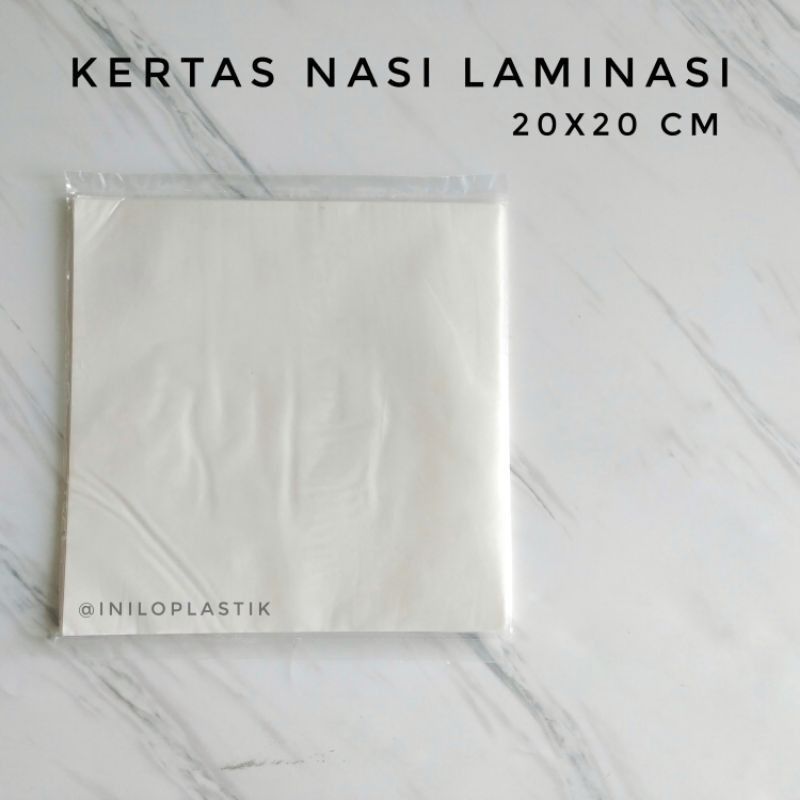 

Kertas Nasi Laminasi Putih 20x20 Cm / Kertas Nasi KFC @1pack