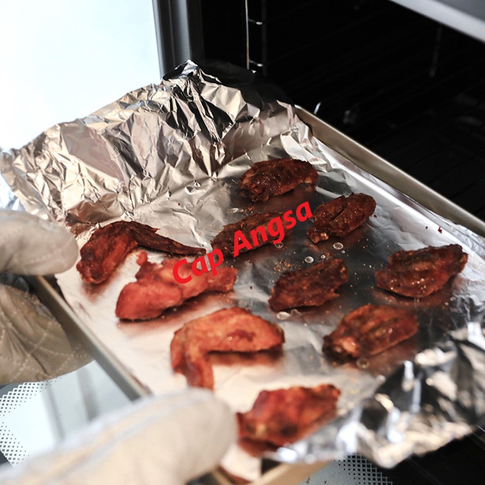 ALUMINIUM FOIL ROLL KERTAS ALUMINUM FOIL PEMBUNGKUS MAKANAN PAPER NON STICK AIR FRYER BAKING TRAY LAYER COVER PROTECTION 30 CM X 5M 10M 20 TEBAL 12 MICRON 20 MICRON FOOD GRADE KERTAS TIMAH