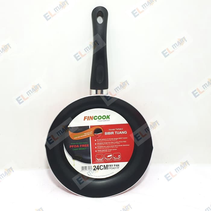 Fry pan anti lengket PFOA free FINCOOK bibir tuang 24cm FP2401TF wajan