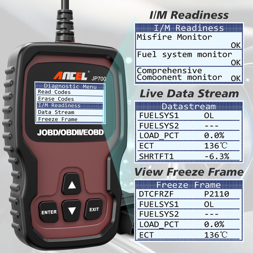 ANCEL JP700 JOBD/OBDII/EOBD Obd2 Scanner Car Scanner Odb2 Car Diagnostic Tool Obd Car Diagnostic Scanner Automotive Scanner