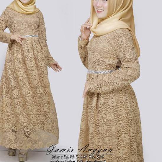 [ RGJ ] TERBARUUUU GAMIS BROKAT ANGGUN WARNA MOCCA / RED / WHITE /MAGENTA / DUSTY /GOLD Spesial