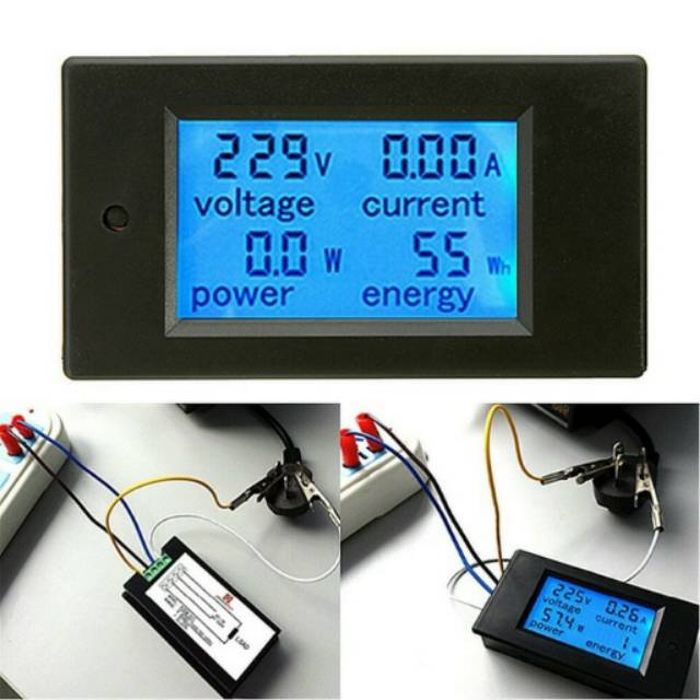 thumbnail image 2 of 20A AC Digital LCD Power Meter – 4-in-1 Panel Voltmeter / Ammeter / Wattmeter 2 of 4