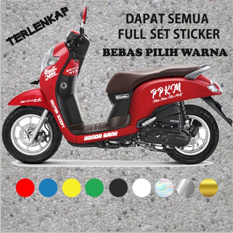 (COD) PPKM Stiker Scoopy Satu Set Cutting Sticker