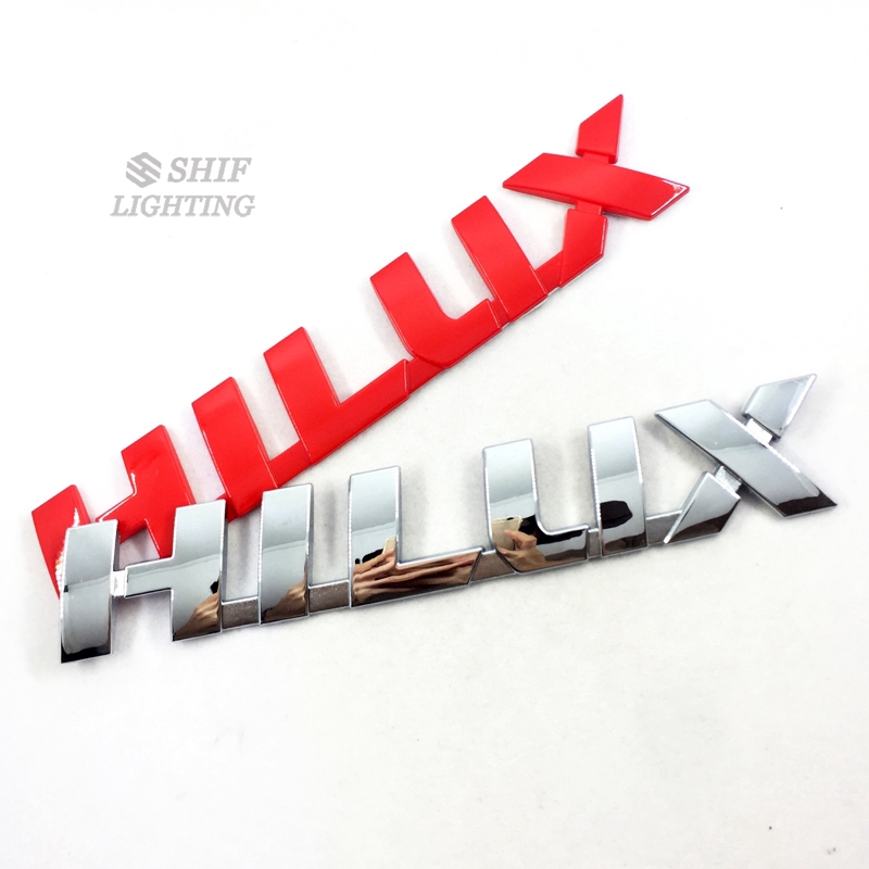 1 x ABS Chrome HILUX Logo Letter Car Auto Side Rear Trunk Emblem Sticker Badge Decal For Toyota