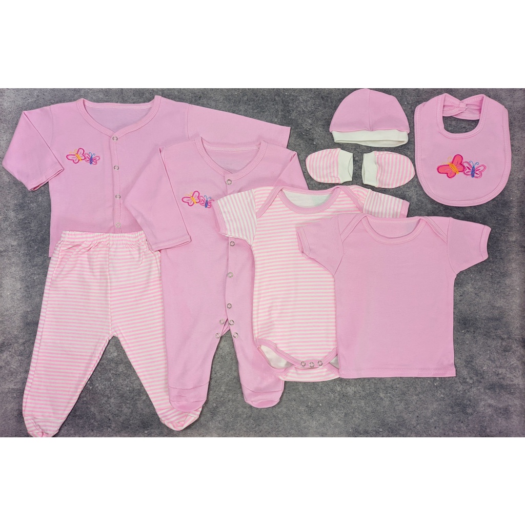 [ Handuk Centre ] Baju Bayi Set 8in1/ Pakaian Baby Set Polos PREMIUM COTTON by DIXON || BBP8