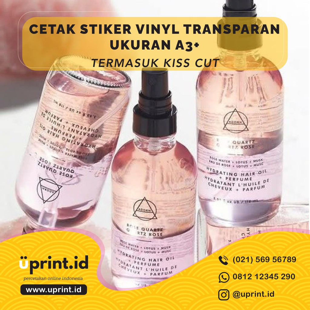 

Cetak Stiker Vinyl Transparan A3 + CUT / Cetak Label Kemasan