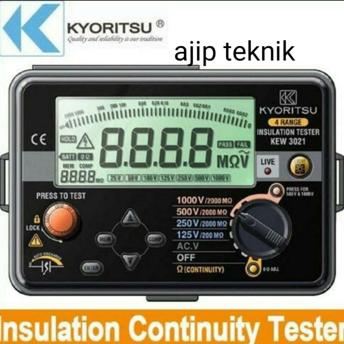 KYORITSU Kew 3021 JAPAN digital insulation continuity tester megger