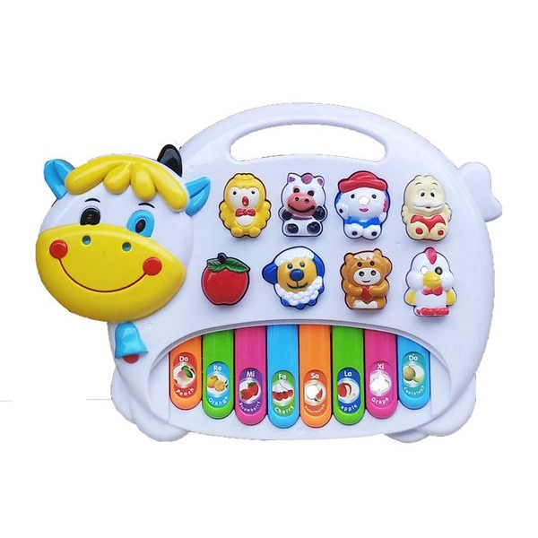 Mainan Anak Musik Piano Animal Sapi Cartoon Pleasant Cow CY-840B