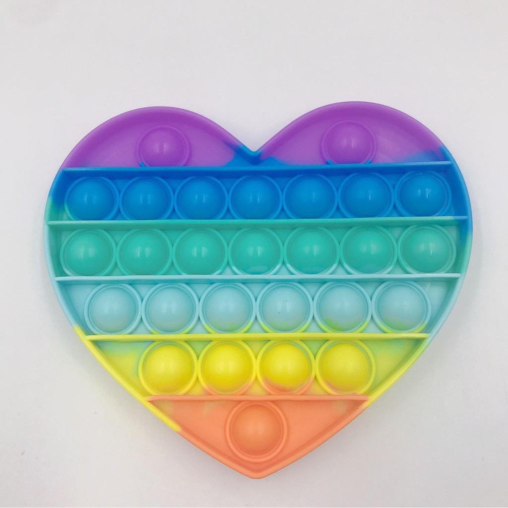 Fidget Toys Push POP IT / POPIT Mainan Anak Penghilang Stress Relieve Pop it Rainbow-Love Rainbow