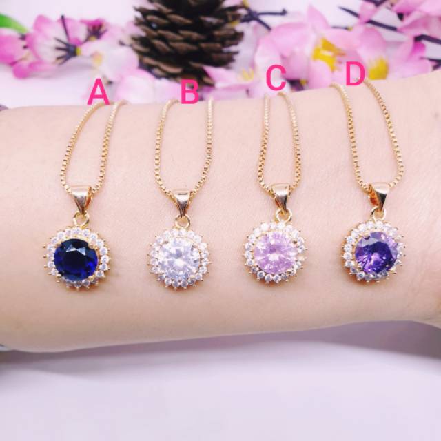 Kalung permata diamond lapis mas uk45cm ♡ASAMI♡