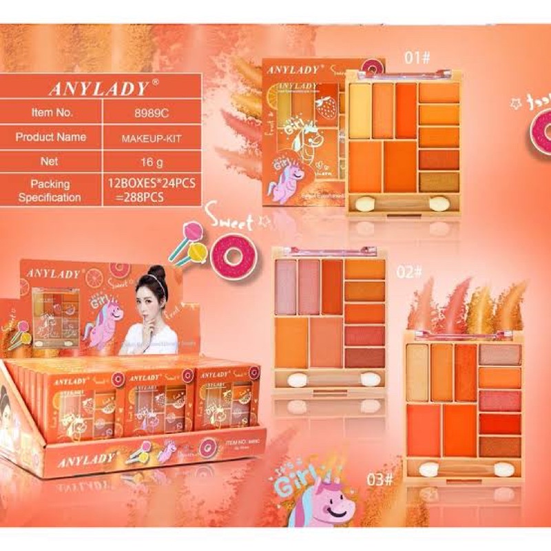 [Per Pc] Eyeshadow Blusher Anylady Its a Girl Unicorn 8989C