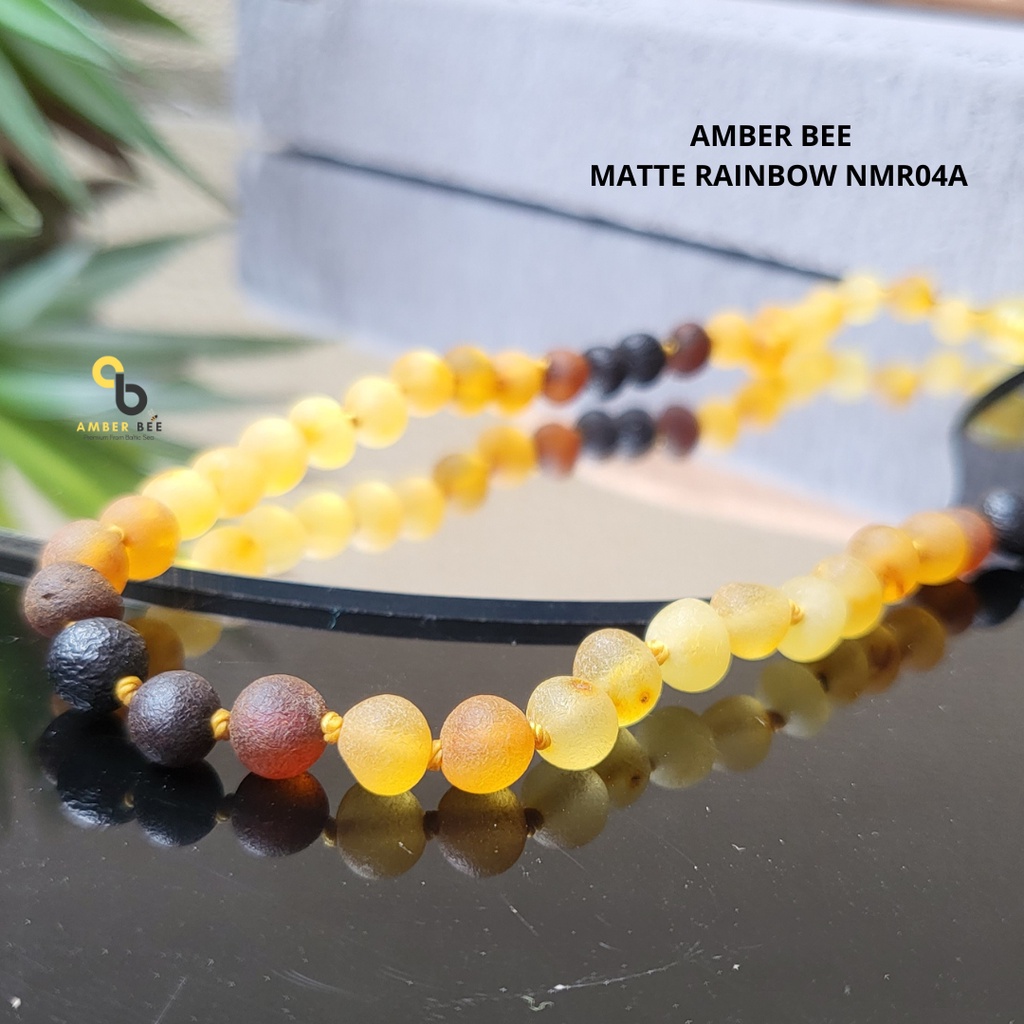 Kalung Amber Bayi &amp; Anak Premium Matte Three Colors By Amber Bee NMTC04