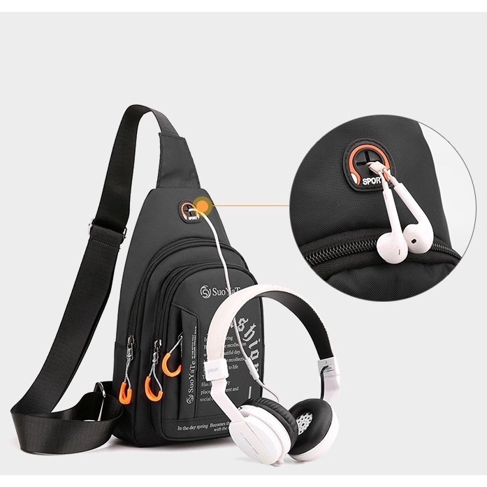 TAS SELEMPANG PRIA ANTI AIR PREMIUM HITAM TA526B5 CHAMBER WAISTBAG COWOK KEREN BAHU DADA PUNGGUNG IMPORT SIMPLE KEKINIAN REMAJA LAKI BATAM BRANDED FASHION DISTRO