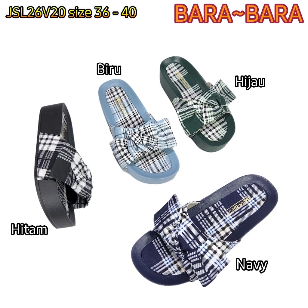 jelly sandal wedges selop bara bara wanita barabara karet import JSL26V20