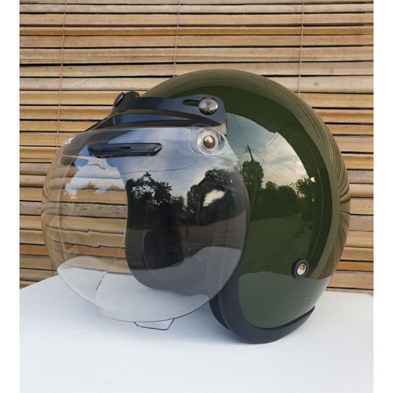 helm bogo glossy hijau